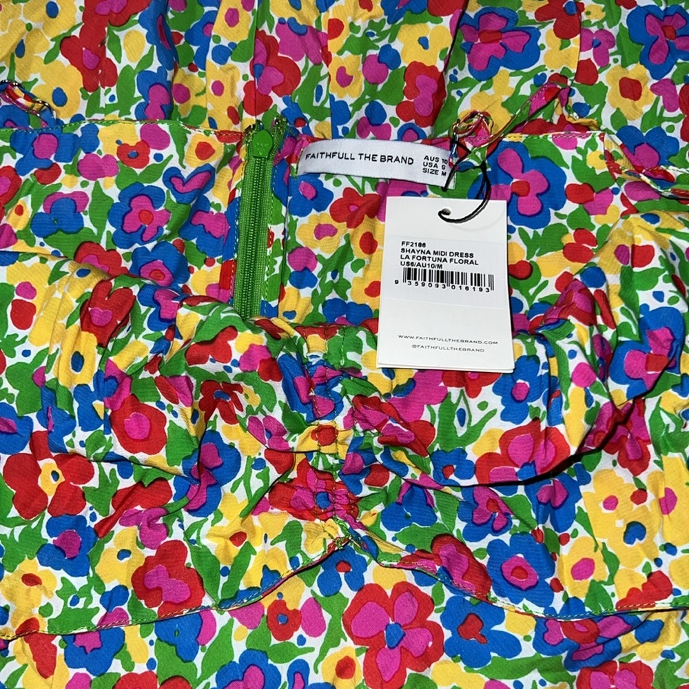 Faithfull The Brand SHAYNA MIDI DRESS in La Fortuna Floral- SIZE 6 - Picture 8 of 8